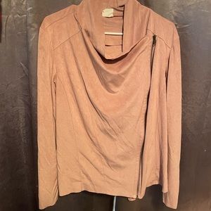 Pink Faux suede Zip Up